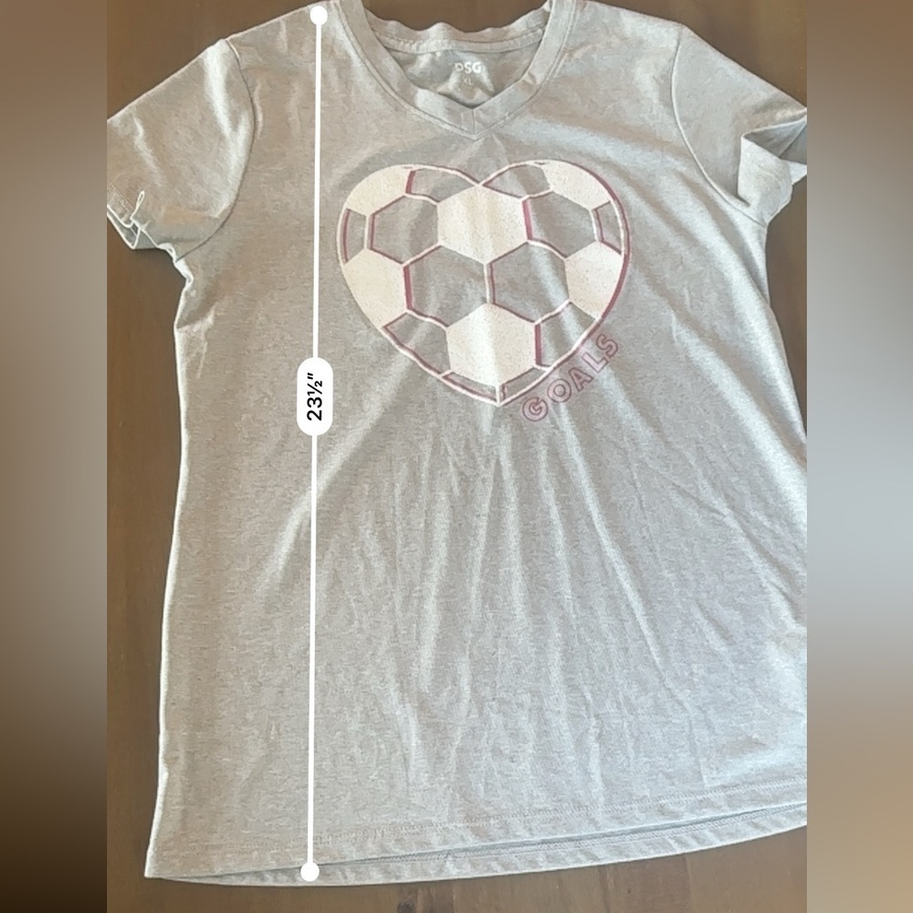 DSG girls soccer active shirt size XL Gray and pink - Picture 6 of 6